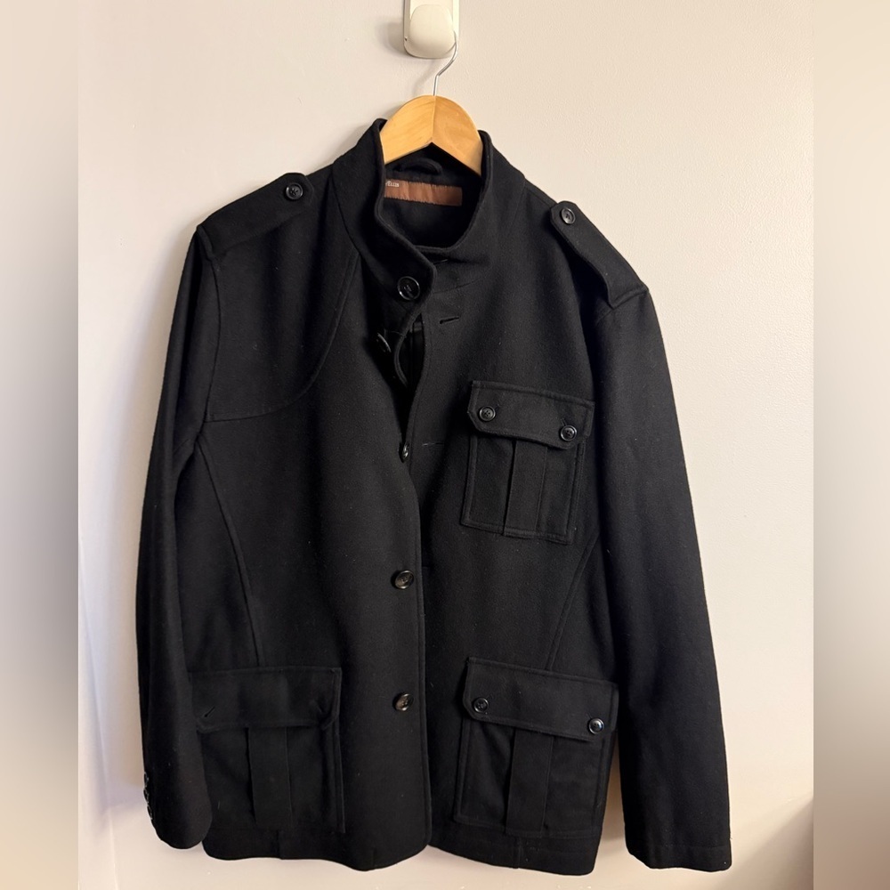 Perry Ellis Black Military Field Jacket